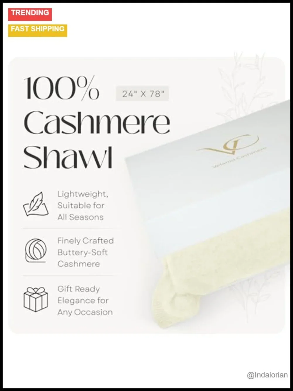 Luxury 100% Cashmere Wrap Scarf Stole Knitted Shawl Women Travel